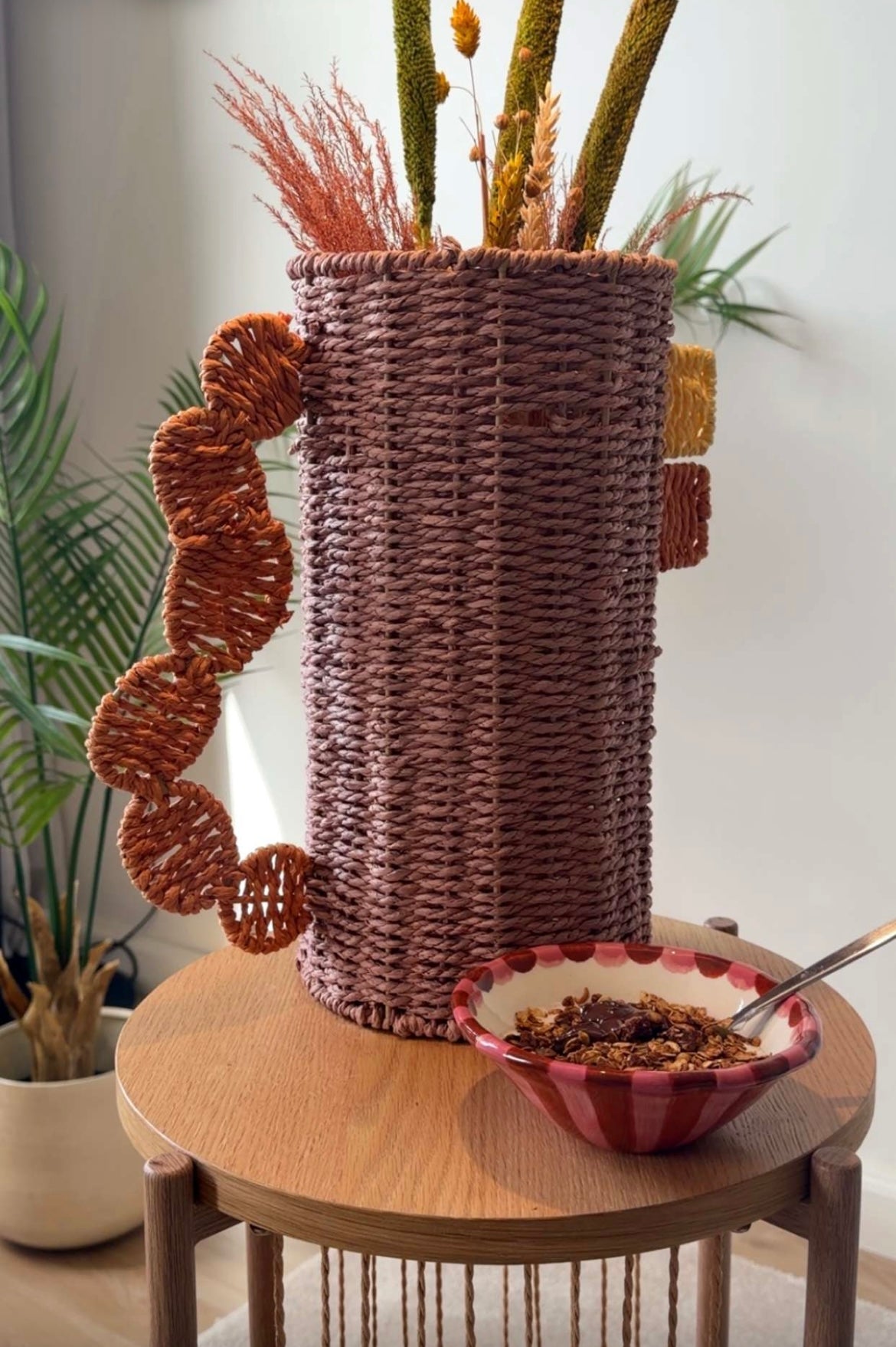 Dusty Rose Rope Vase/Basket