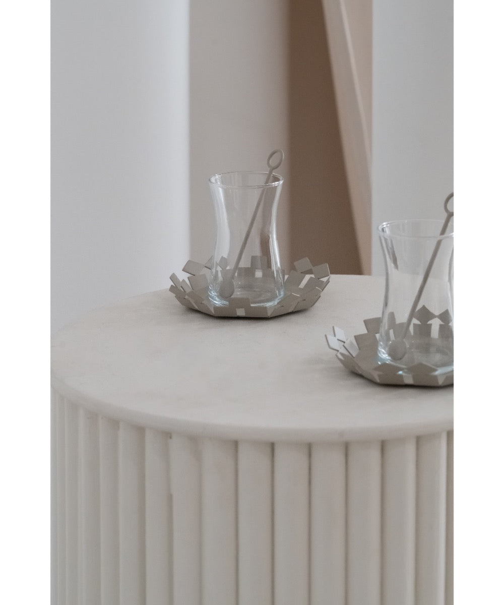 Grey Grids Istikana Set