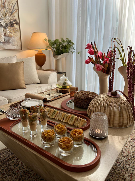 Rattan Leather Set