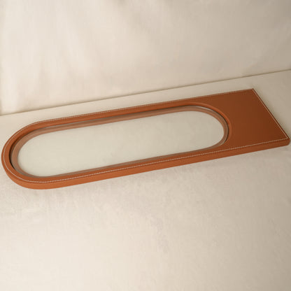 Leather tray Brown